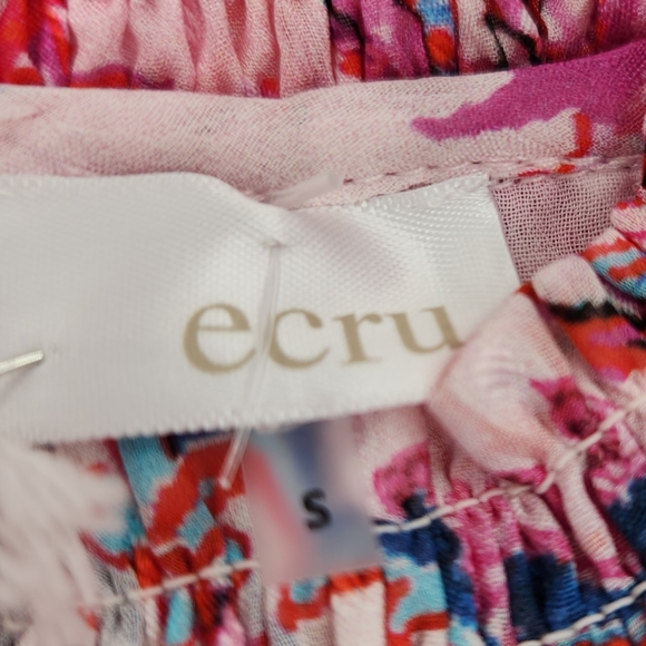 Ecru Ombre Mandala Pink Halter Silk Blend Top Size Small - Picture 7 of 16